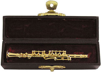 Dollhouse Miniature 3" Clarinet with Case